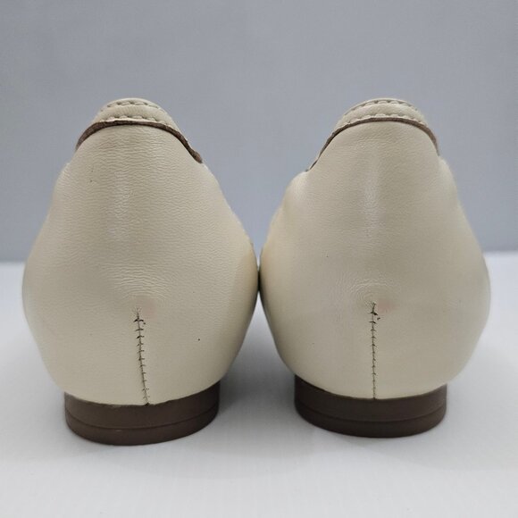 Munro Karter Loafer Womens 9 WIDE Cream Leather Woven Slip On Flat Comfort Work - Picture 8 of 13